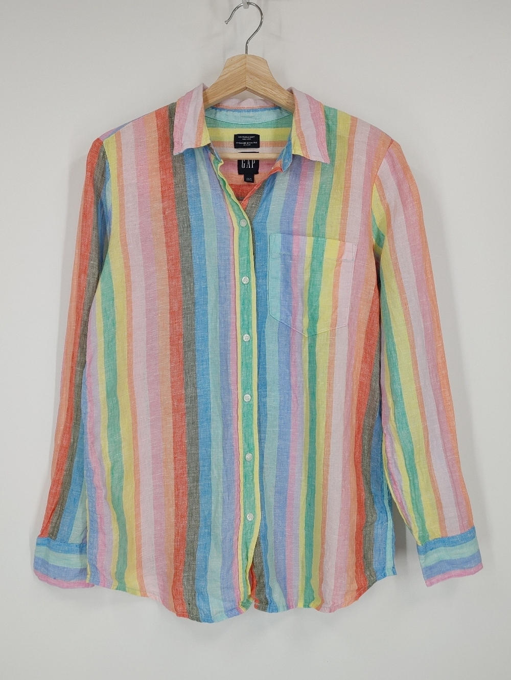 GAP Pastel Rainbow Stripe Button-Down Shirt